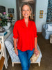 My Type Poplin Top-Red
