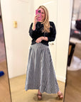 Gingham Check Midi Skirt