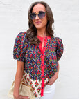 Boho Mix Floral Print Top
