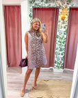Huntress Jacquard Mini Dress-Pink