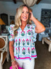 In The Garden Floral Top-Magenta