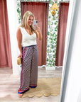 Checkerboard Wide Leg Pants