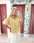 Portside Button Down Top-Yellow