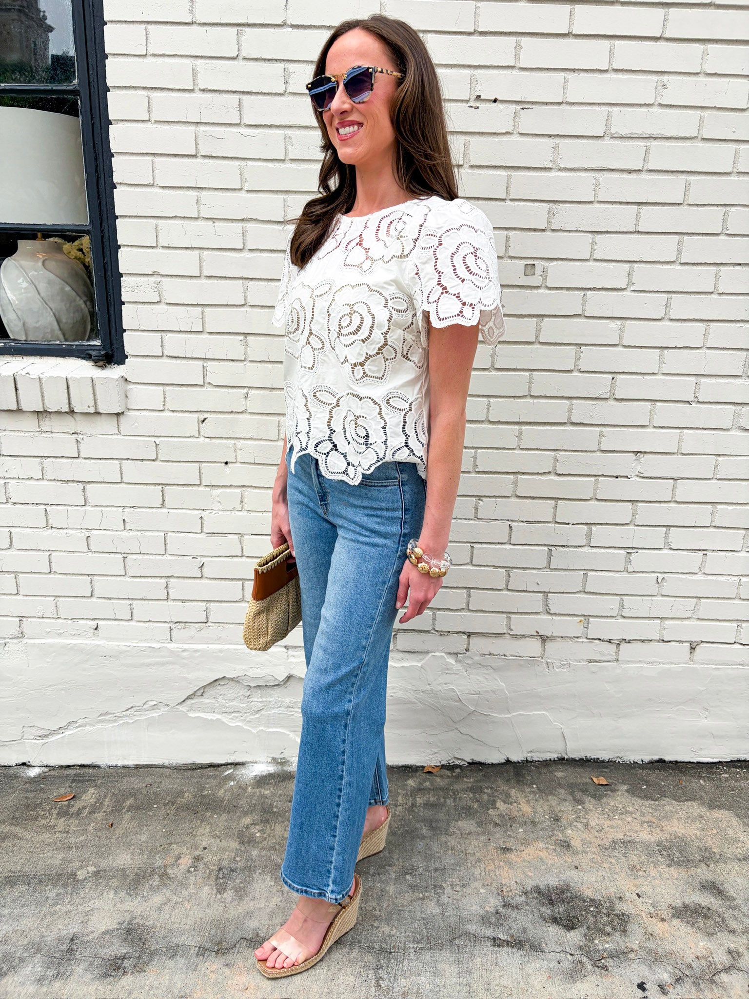 Floral Romance Eyelet Top