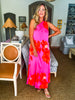 Glena Floral Maxi Dress-Pink