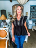 Perfect Day Peplum Top- Black