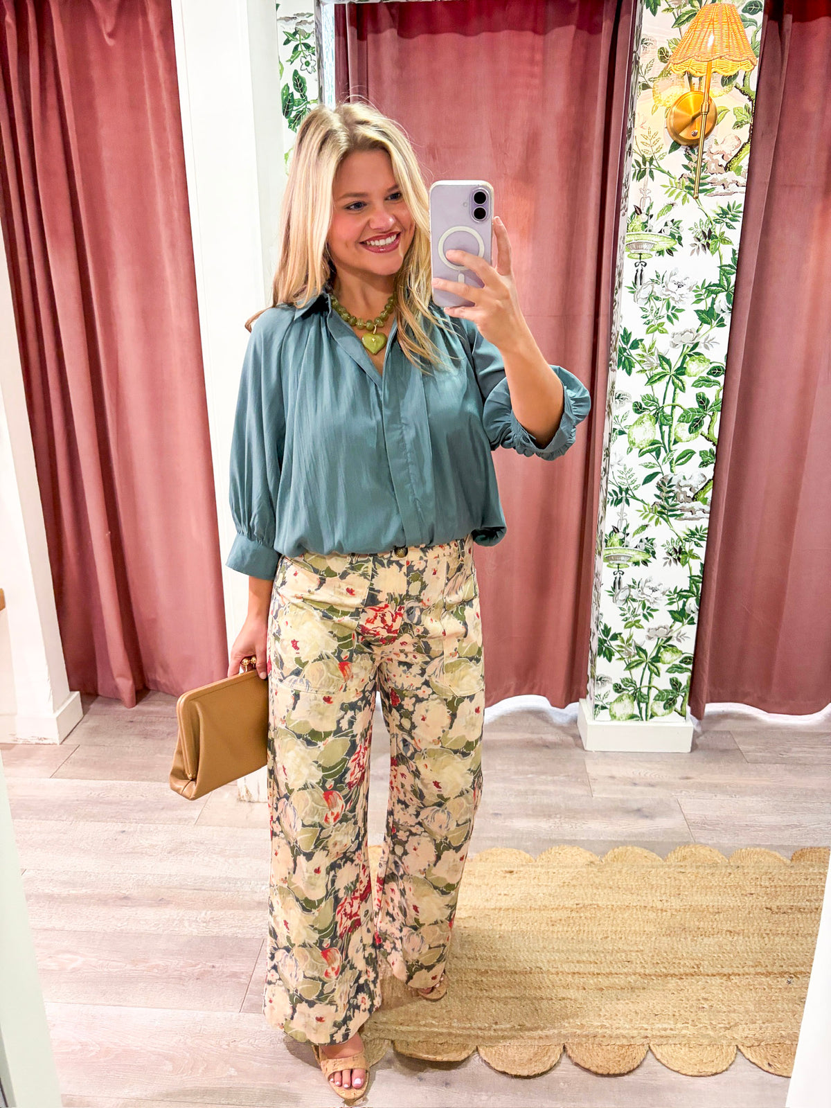 Yvette Puff Sleeve Top-Blue