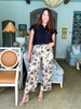 Floral Moment Pattern Mid Rise Pants