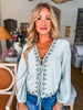 Blossom Sage Embroidered Top