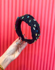 Gemmie Knotted Headband-Black