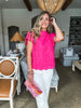 Moon Light Lace Top- Hot Pink