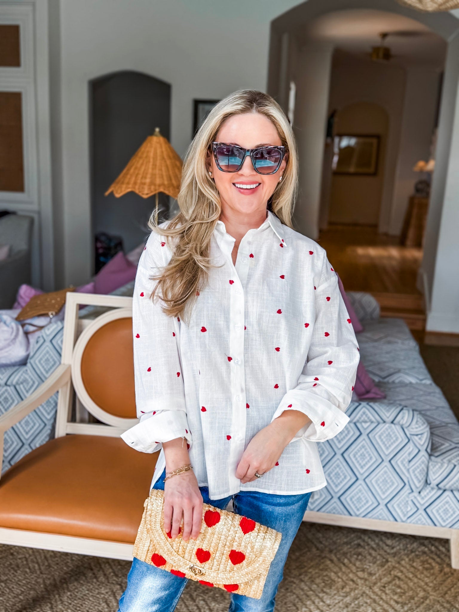 Sweet Heart Embroidered Top