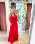 Lady in Red Maxi Dress
