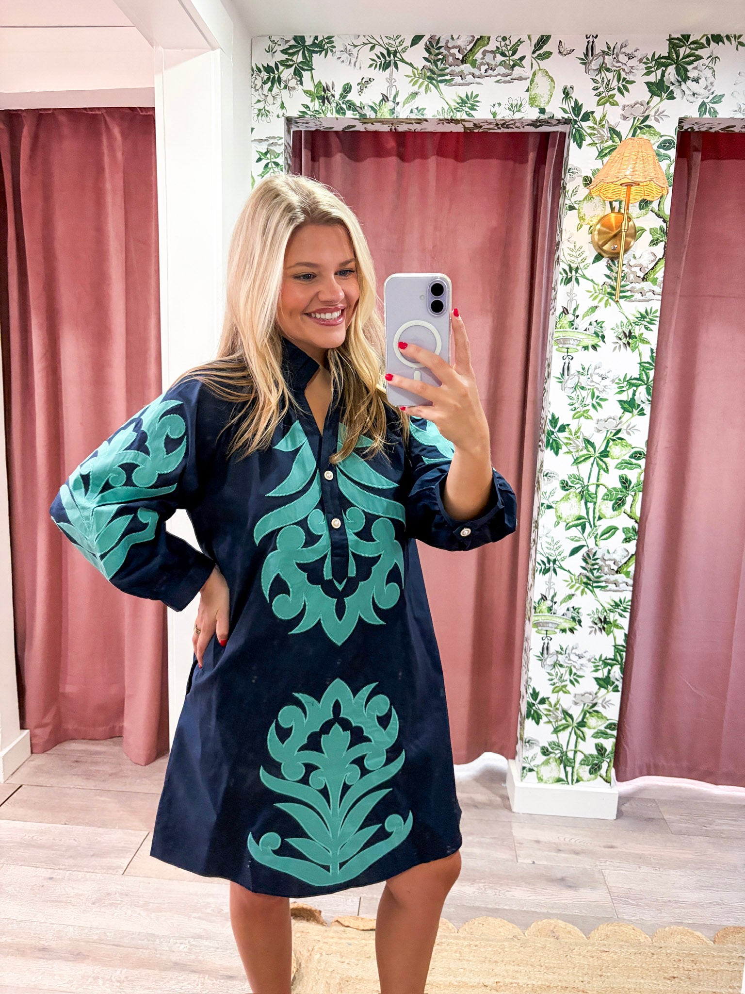 Isla Floral Baroque Dress-Navy – Pomp & Circumstance Boutique by
