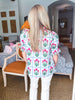 Floral Lattice Love Top-Magenta