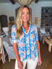 Blue China Floral Top