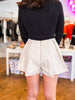 Fit and Flare Shorts- Ecru