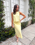 Right Feels Embroidered Skirt Set- Lemon Yellow