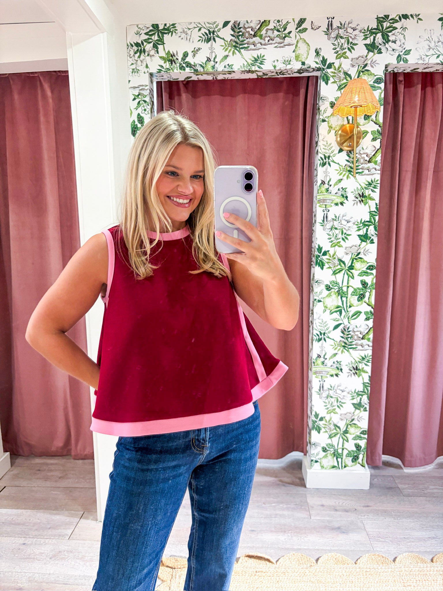 Soft Motion Knit Top-Burgundy
