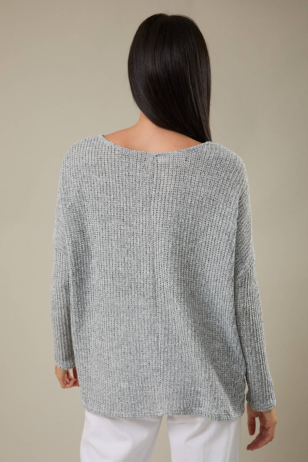 Love Luxe Knit Top-Gray