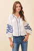 Bold Breeze Embroidered Top-White