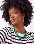 Jenna Chain Link Necklace-Kelly Green
