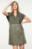 Bistro Bound Faux Leather Dress