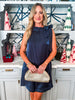 Touch of Glam Mini Dress-Navy