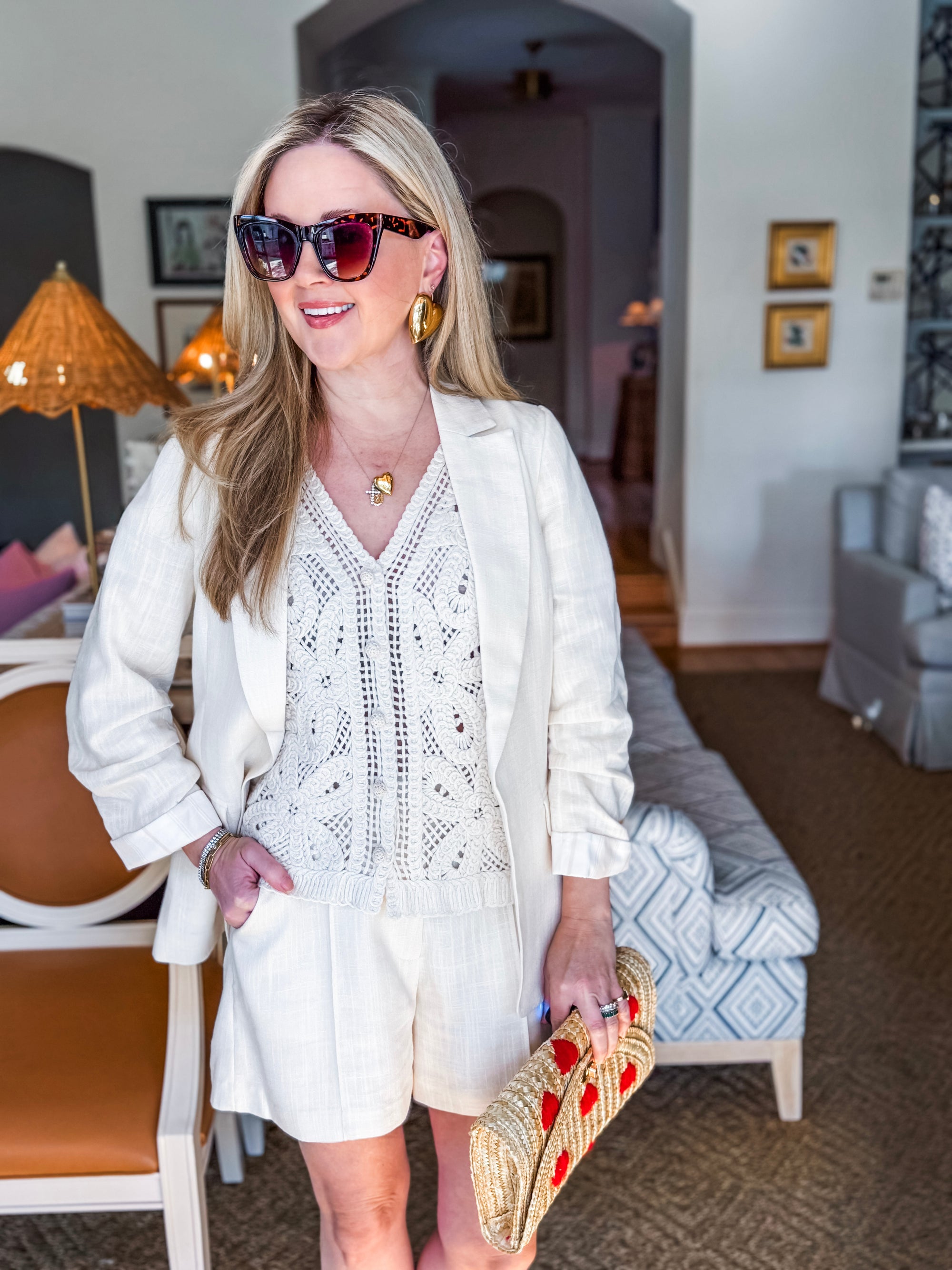 The Atelier Pintuck Short-Ecru