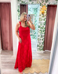 Lady in Red Maxi Dress