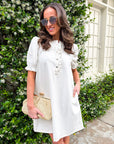 She’s Gone Country Denim Dress-Cream