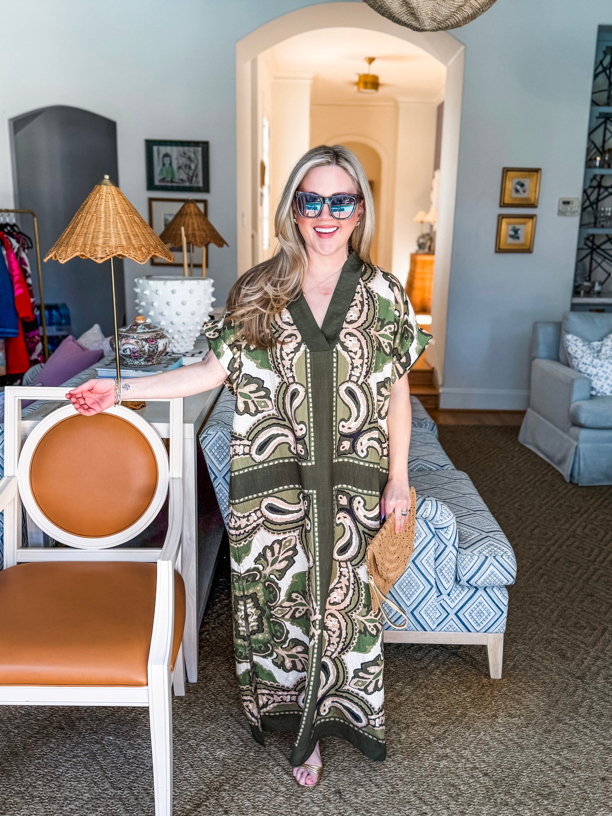 The Marbella Paisley Maxi Dress-Olive