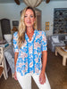 Blue China Floral Top