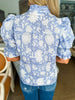 Bluebell Charm Floral Top-Indigo