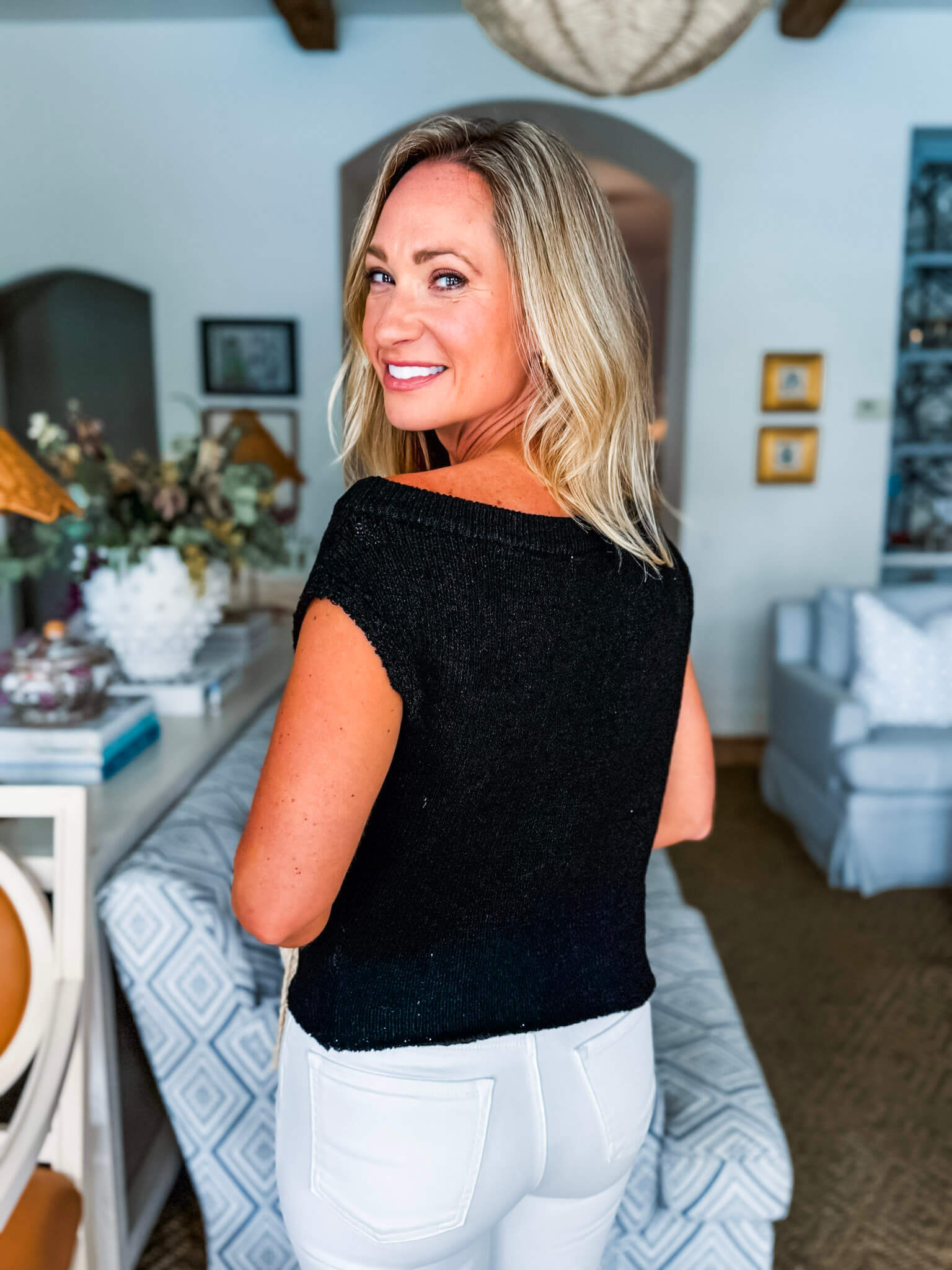 Claire Knit Top-Black