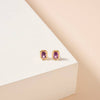 Birth Stone Stud Earrings- Purple