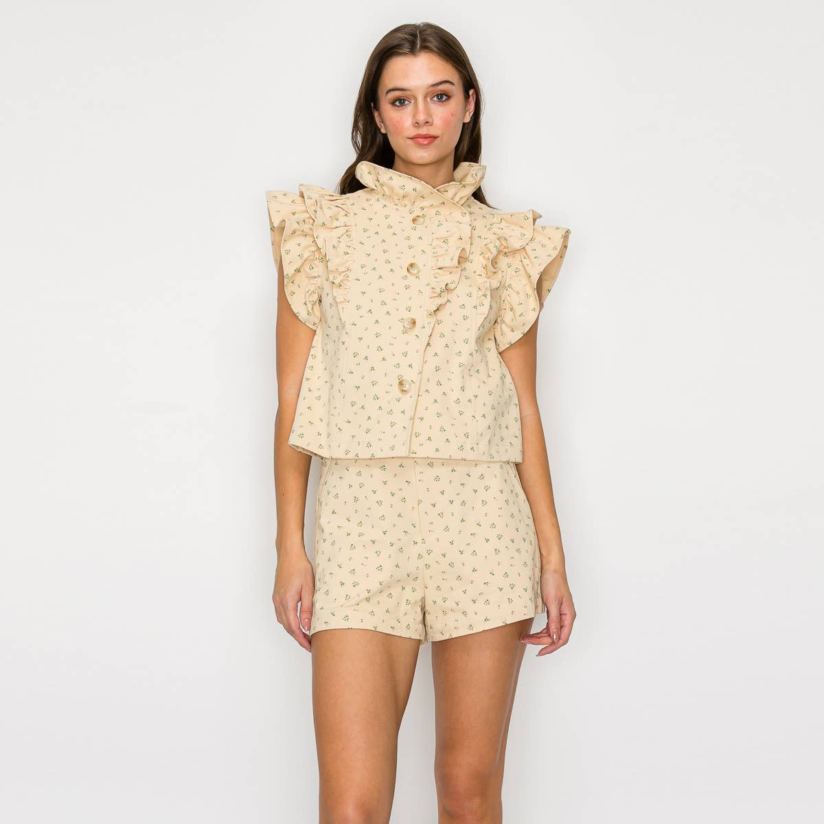 Little Wild Flower Ruffle Vest