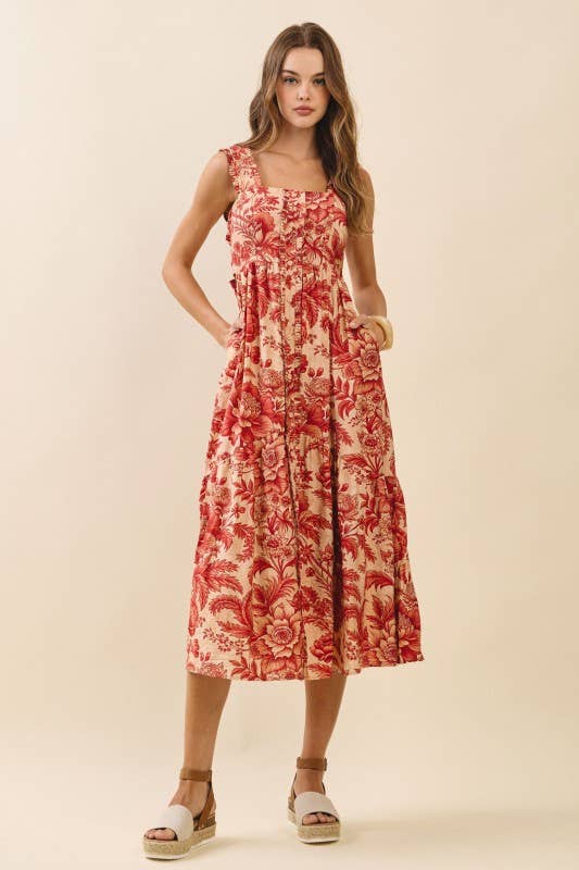 Soft Serenade Floral Midi Dress