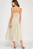 Sweet Nothings Floral Midi Dress-Butter Yellow