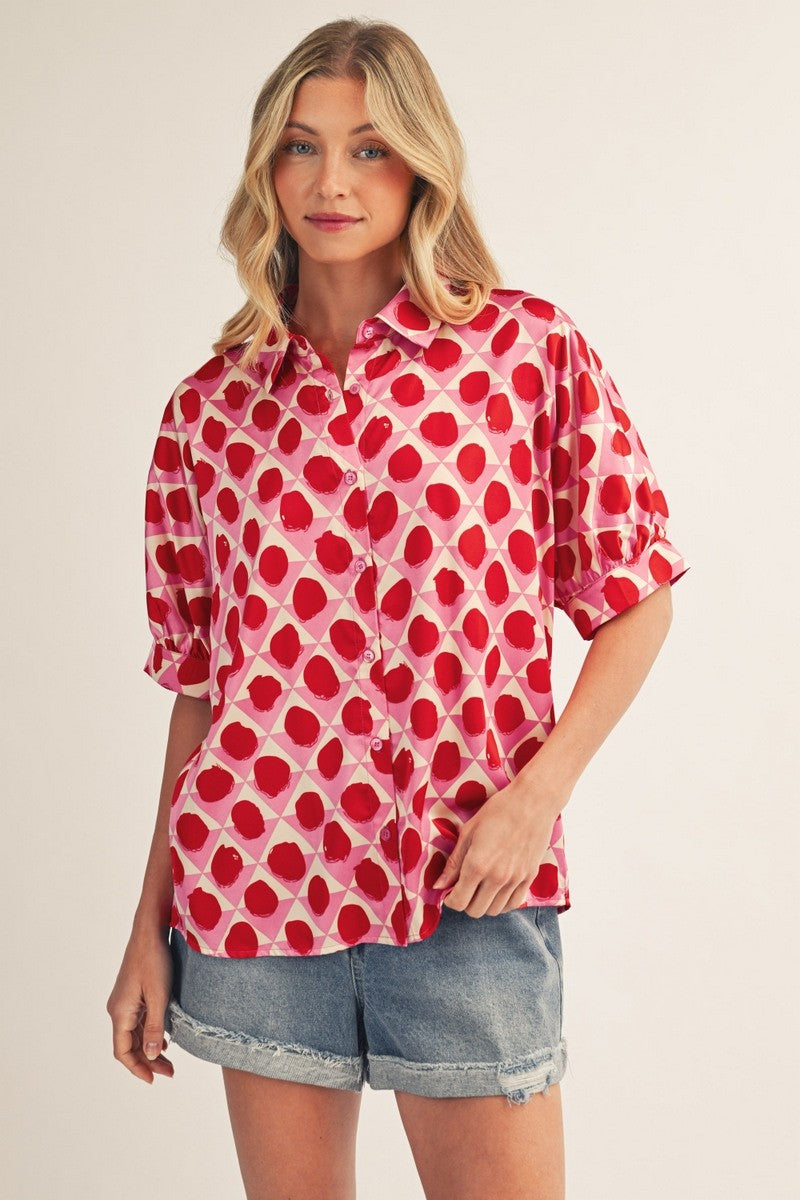 Soft Sunset Polka Dot Top