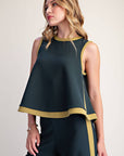 Soft Motion Knit Top-Hunter Green