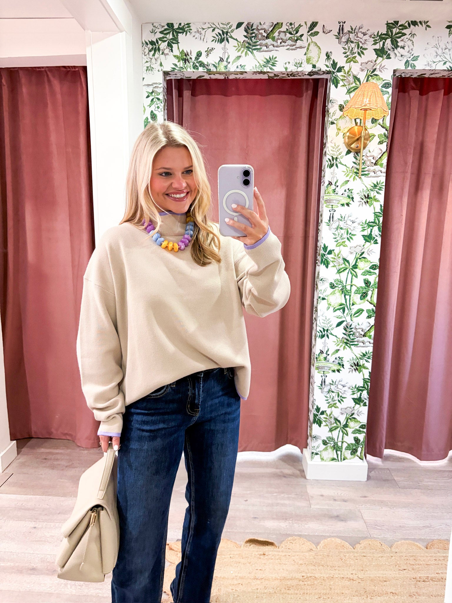 Falling Leaves Sweater-Beige