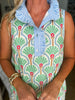 Retro Palms Mini Dress-Green