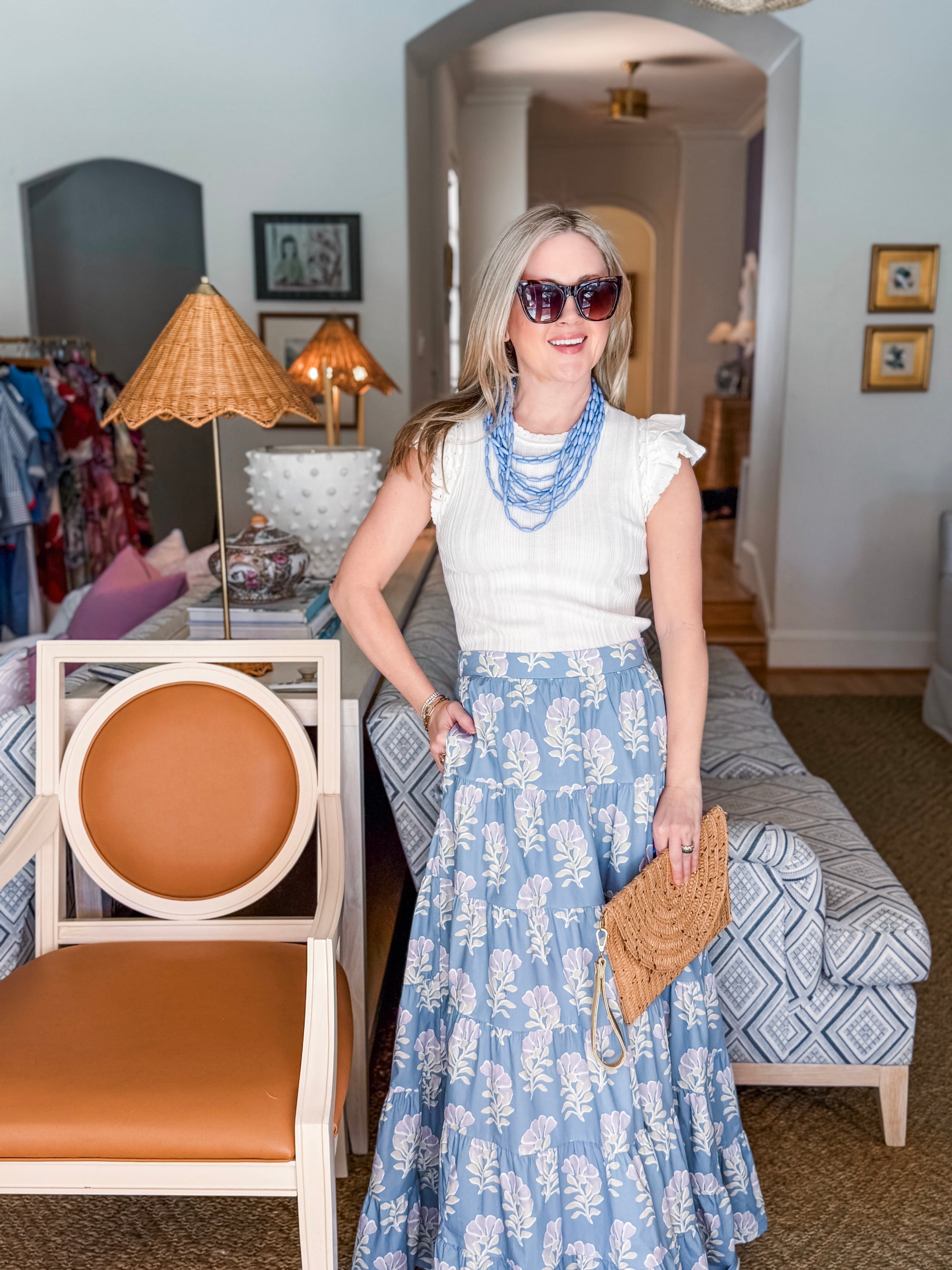 Coastal Wildflower Tiered Maxi Skirt