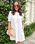 She’s Gone Country Denim Dress-Cream