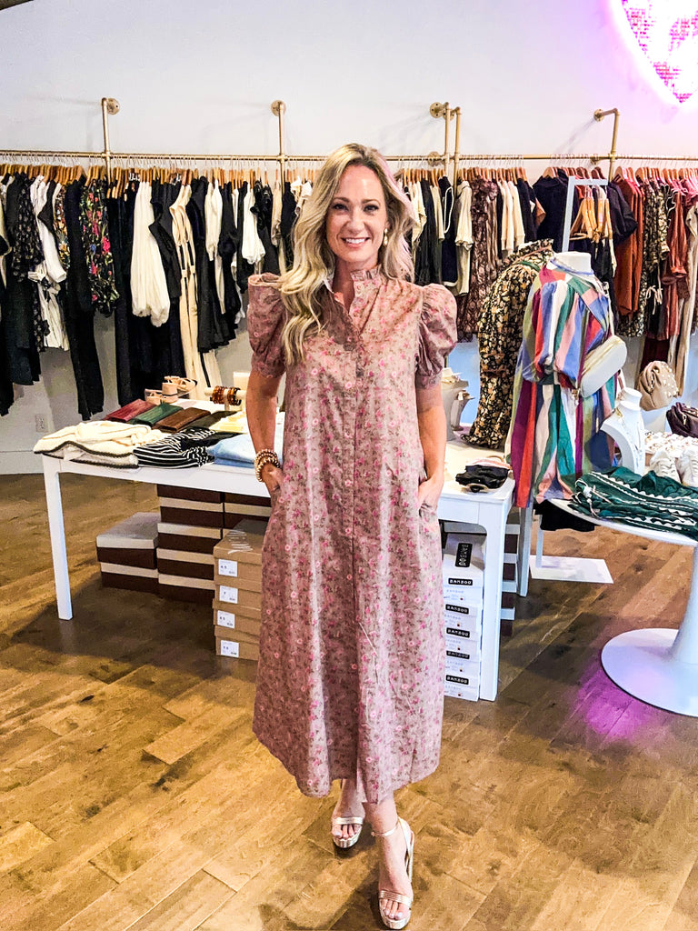 Misty Pink Floral Dress