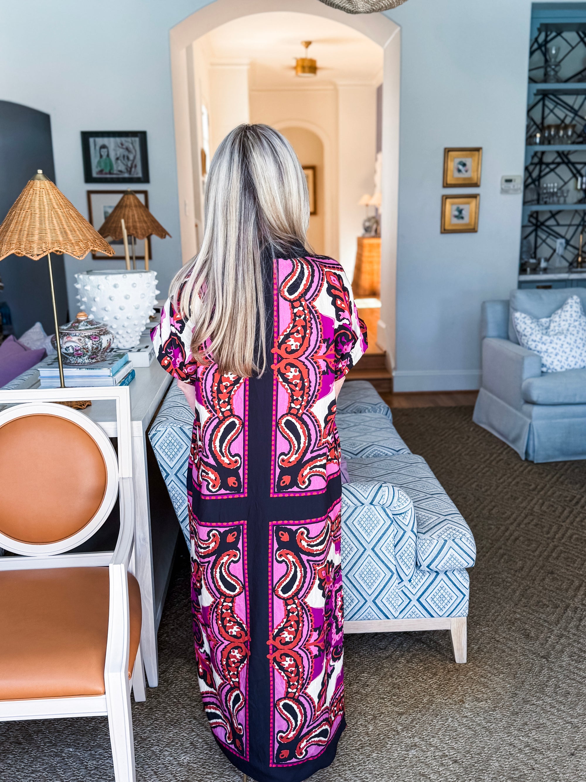 The Marbella Paisley Maxi Dress-Pink