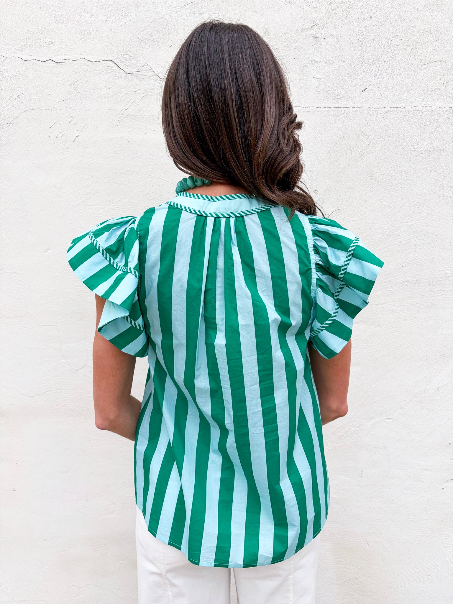 Weekend Wander Stripe Top-Green