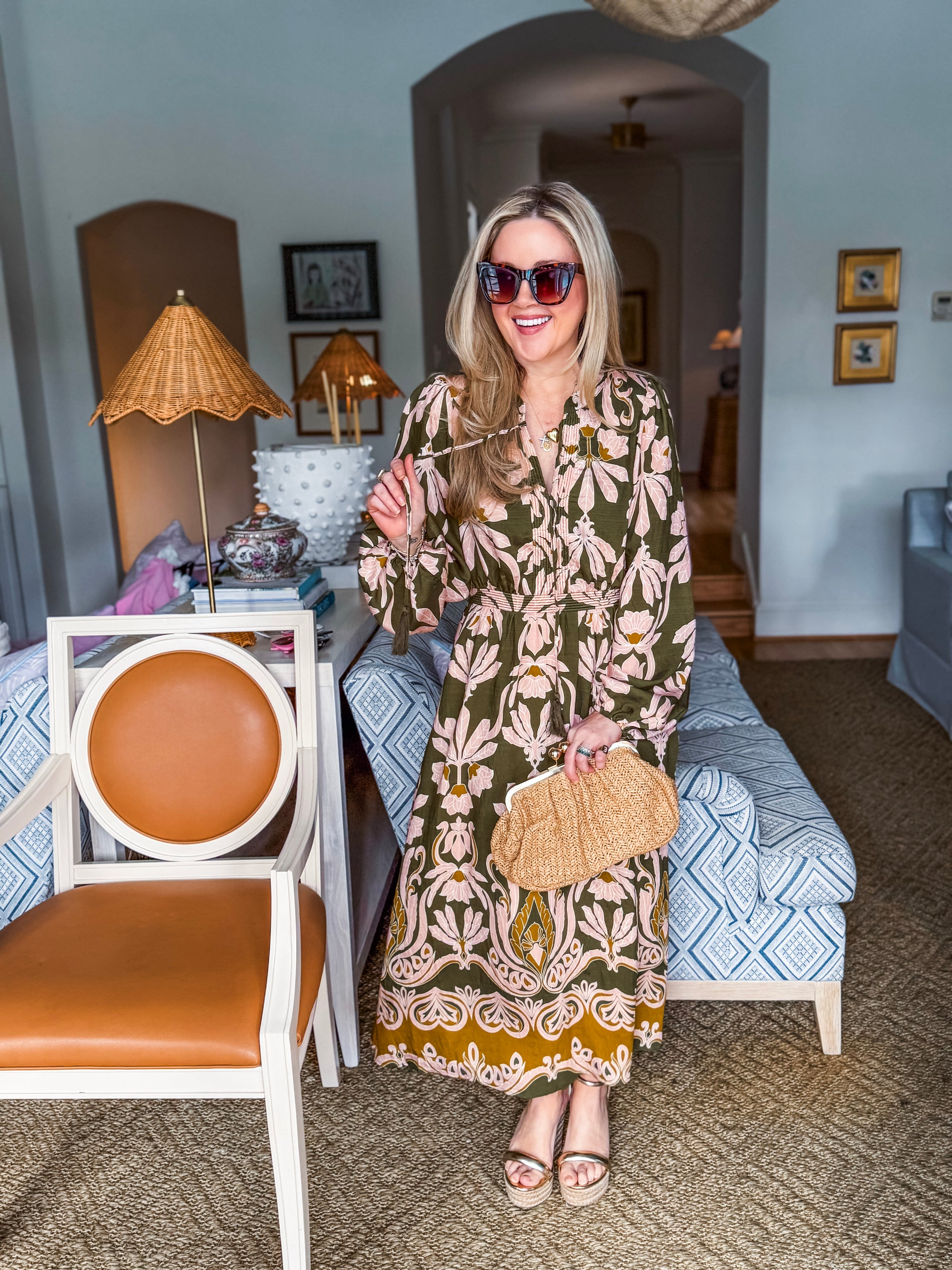 Forest Whimsy Floral Midi Dress