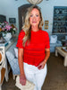 Crochet Crush Top-Scarlet Red
